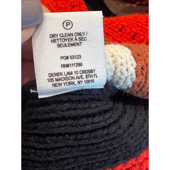 Derek Lam 10 Crosby Multi Color Striped Sleeveless Knit Turtleneck Sweater Sz S - Picture 9 of 10